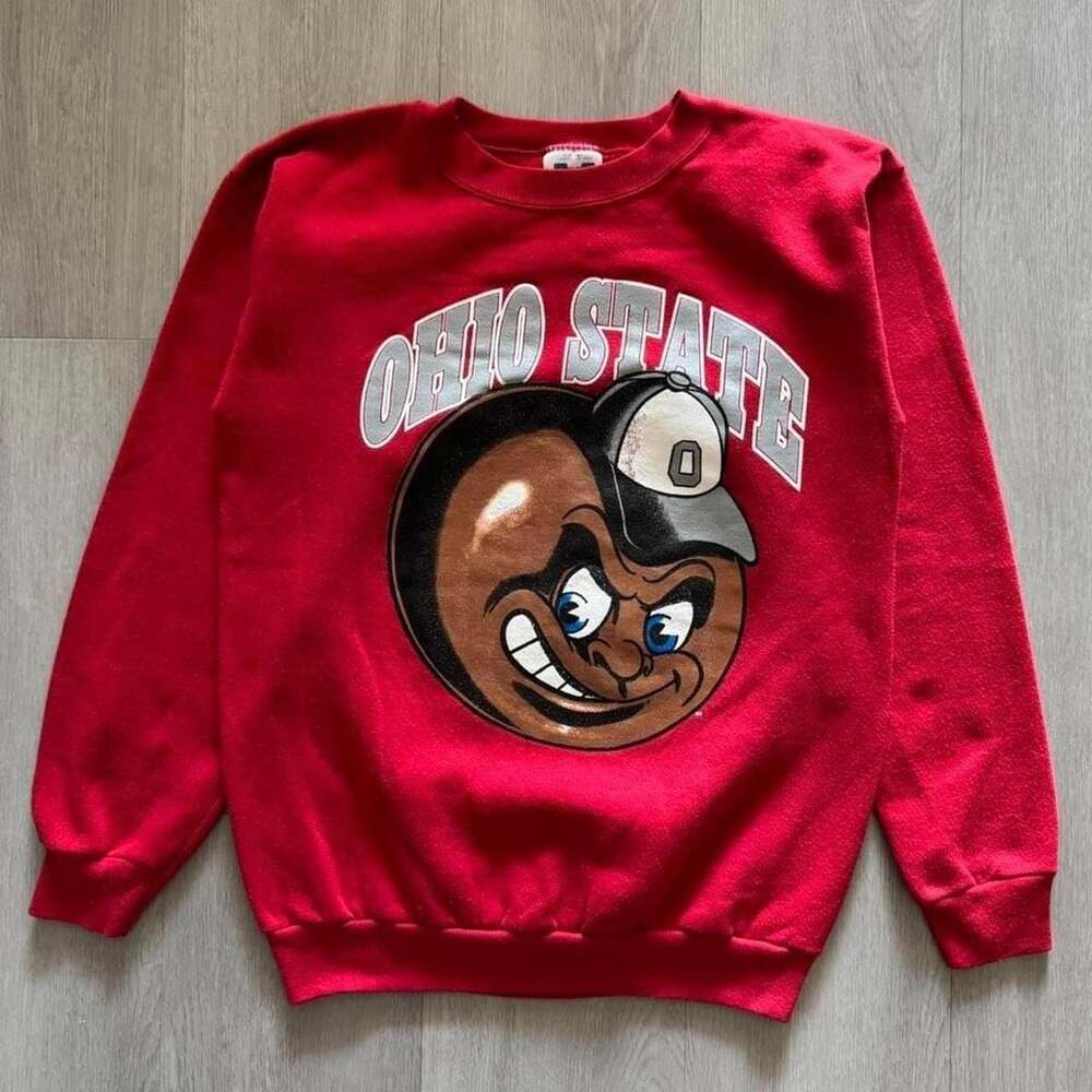 TNT 1990s Ohio State Brutus Buckeye Sweatshirt Youth XL Red